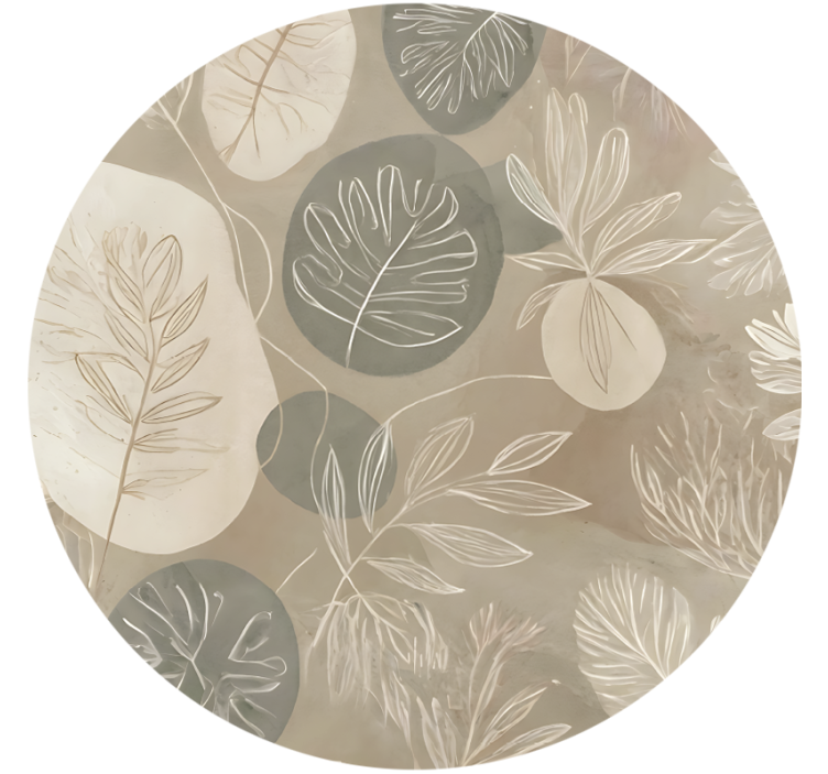 Beige roller blind neutral botanical abstract - TenStickers