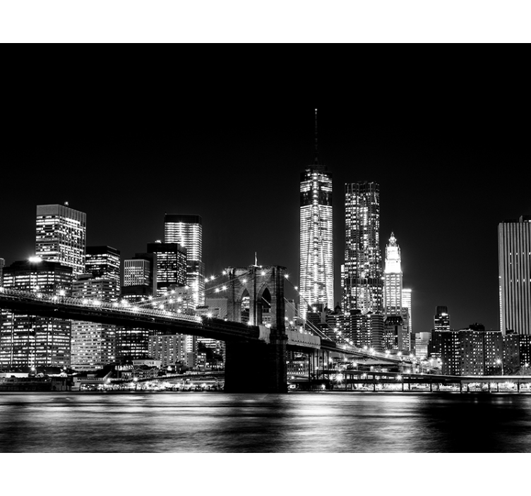 Gray roller blind east river new york mural - TenStickers