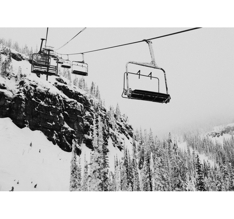 Gray roller blind gray scale of cable cars - TenStickers