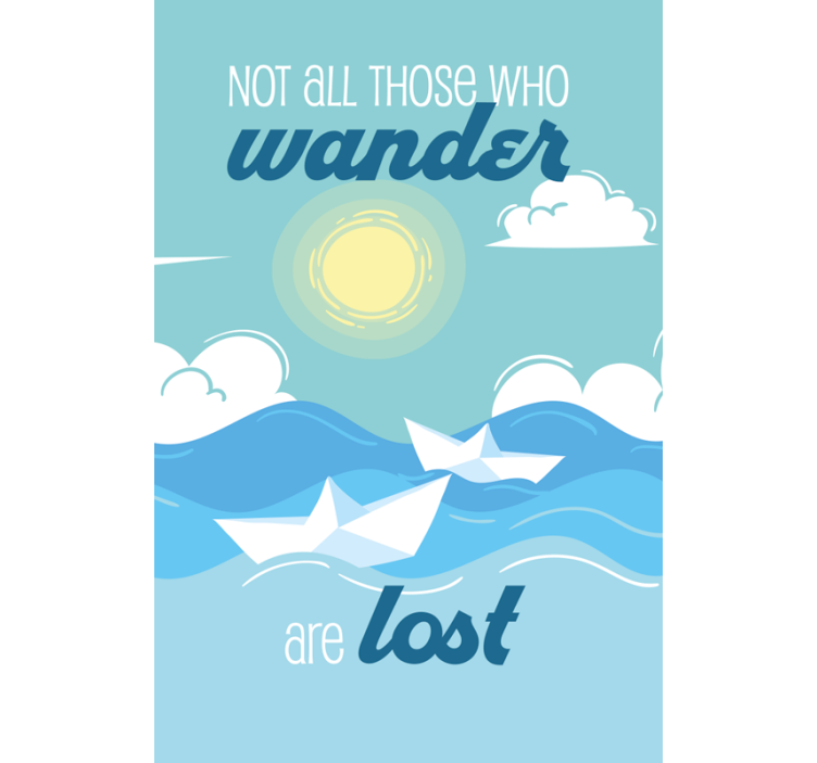 Wander Lost Quote Sunshine text roller blind - TenStickers