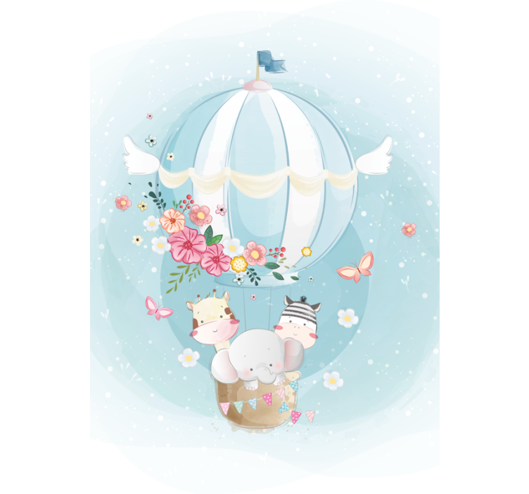 Hot air balloon with fauna Nordic blind - TenStickers