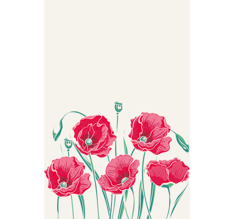 Poppy Flower Elegance flowers and plants roller blind - TenStickers