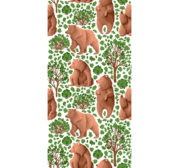 Bear Forest Pattern animal roller blind - TenStickers