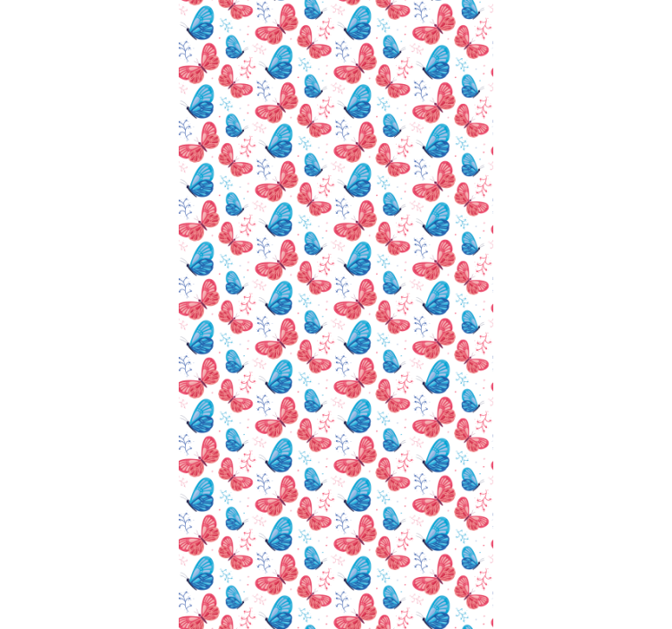 Blue and Red Colours butterfly roller blind - TenStickers