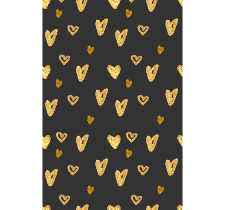 Golden Heart Pattern romantic roller blind - TenStickers