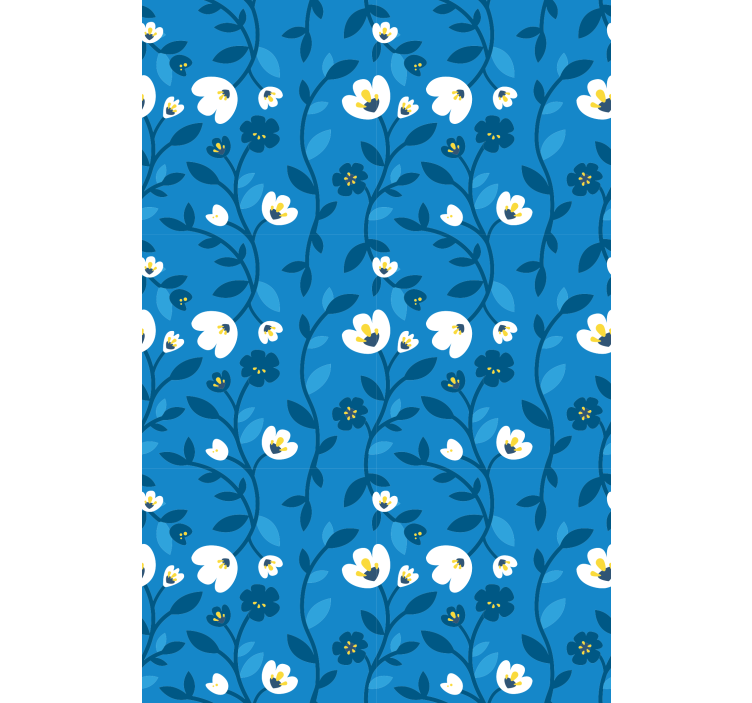 Blue ascending theme flowers and plants roller blind - TenStickers
