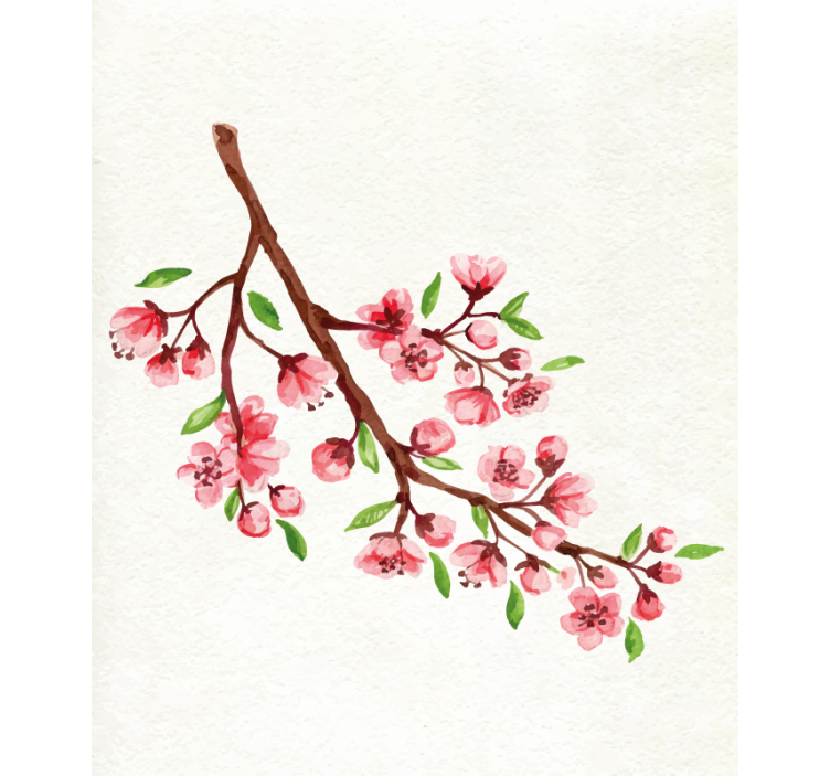 Watercolor pink cherry blossoms Flower blind - TenStickers