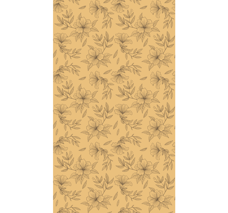 Beige stylised patterns flower roller blind - TenStickers