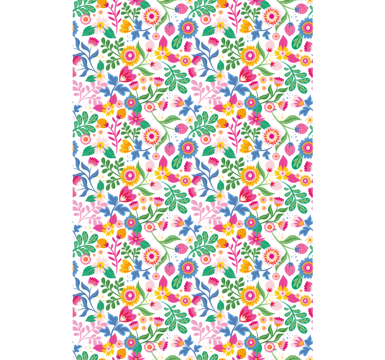 Vibrant Botanical Motif flowers and plants roller blind - TenStickers
