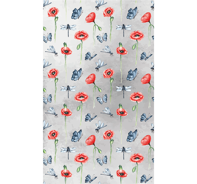 Puppies and insects flowers and plants roller blind - TenStickers