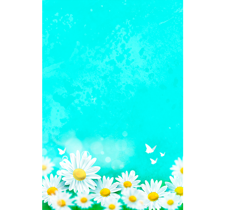 Daisies with Butterflies flowers and plants roller blind - TenStickers