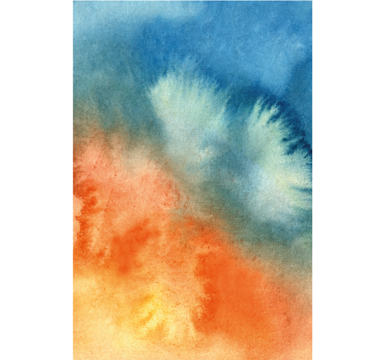 Orange blue abstract watercolor bedroom blind - TenStickers