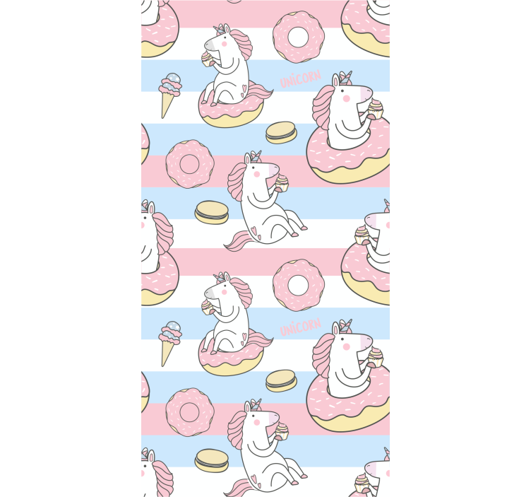 Unicorn Dessert Delights fun roller blind - TenStickers