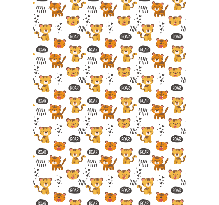 Baby tigers roaring children room roller blind - TenStickers