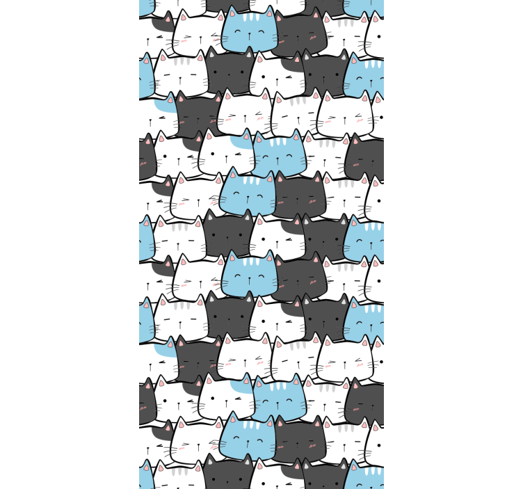 Cute Cat Faces animal roller blind - TenStickers