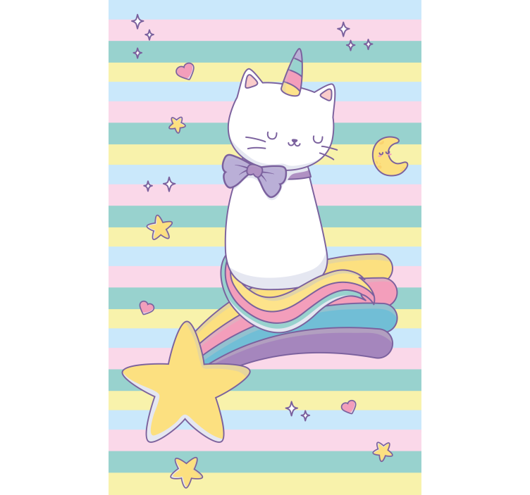 Magical cat unicorn children room roller blind - TenStickers