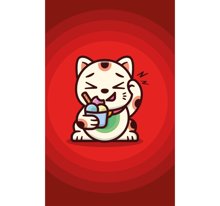 Lovely cat with an ice cream Childrens blind - TenStickers