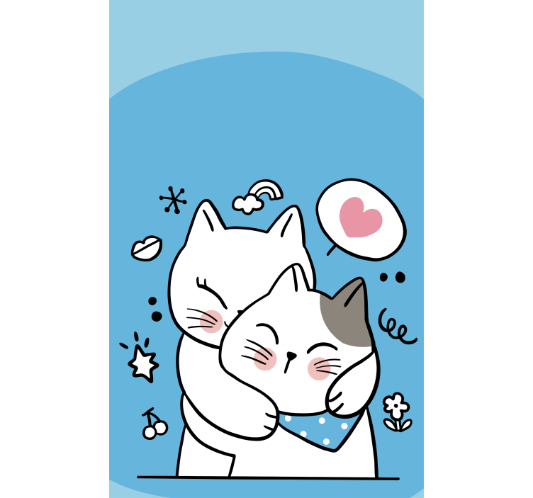 Lovely cats hugging Childrens blind - TenStickers