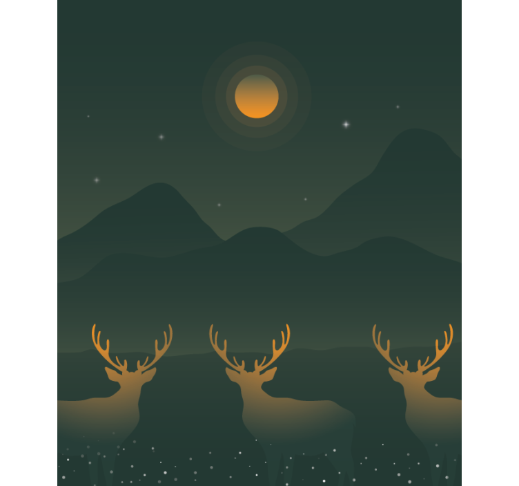 Majestic Deer Silhouettes animal roller blind - TenStickers