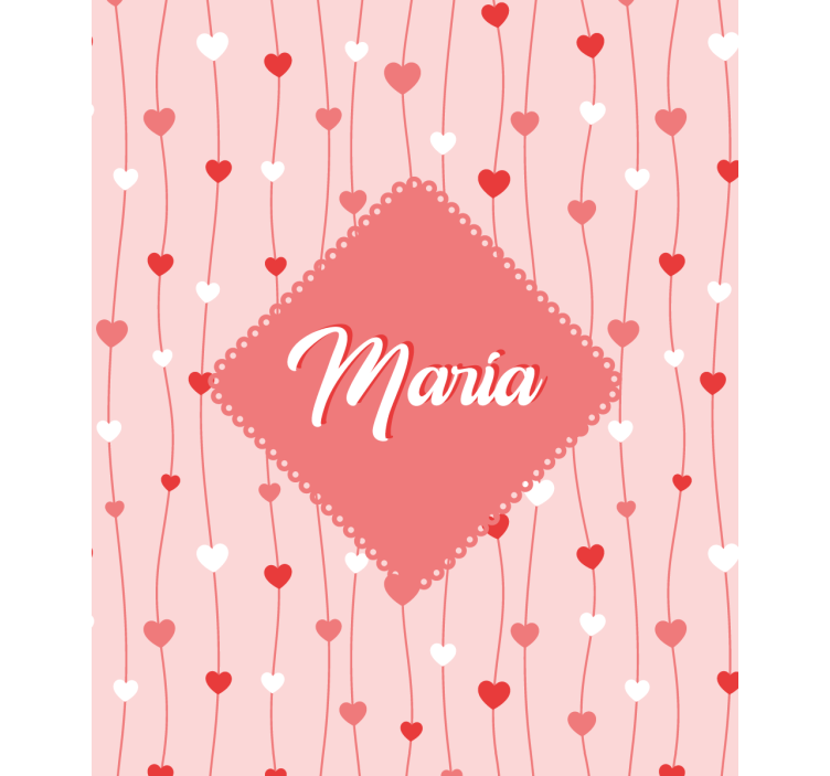 Love hearts with name romantic roller blind - TenStickers