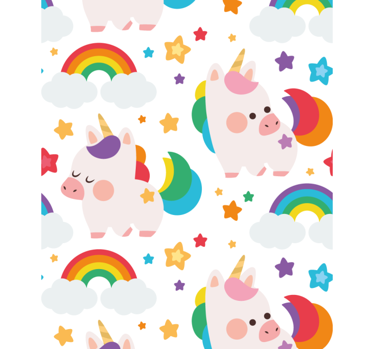Cute Unicorns Play roller blind - TenStickers