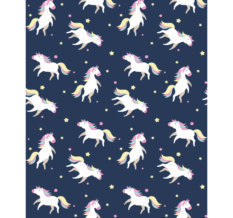 Magical unicorns running children room roller blind - TenStickers