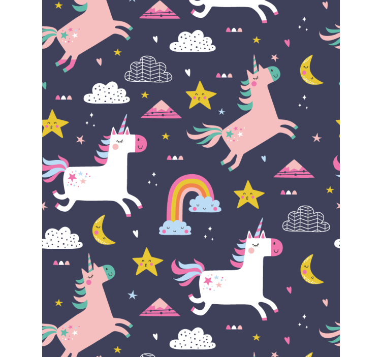 Unicorns and stars children room roller blind - TenStickers