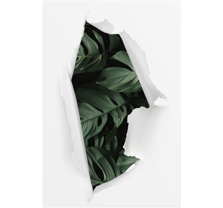 Torn Greenery View flowers and plants roller blind - TenStickers