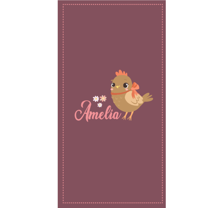 Cute chicken with name Various animal blind - TenStickers