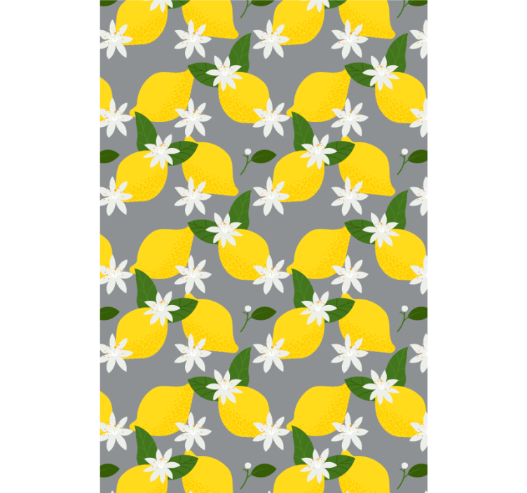 Lemon Floral Pattern fruit and vegetable roller blind - TenStickers
