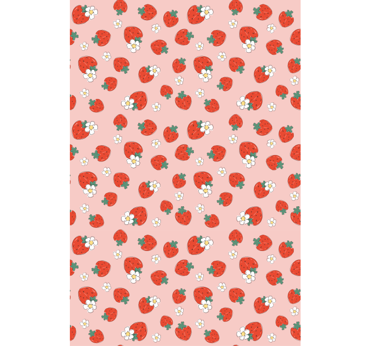 Fruit and vegetable roller blind strawberry floral pattern - TenStickers