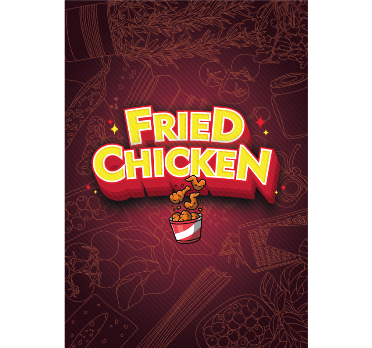 Fried Chicken Delight text roller blind - TenStickers