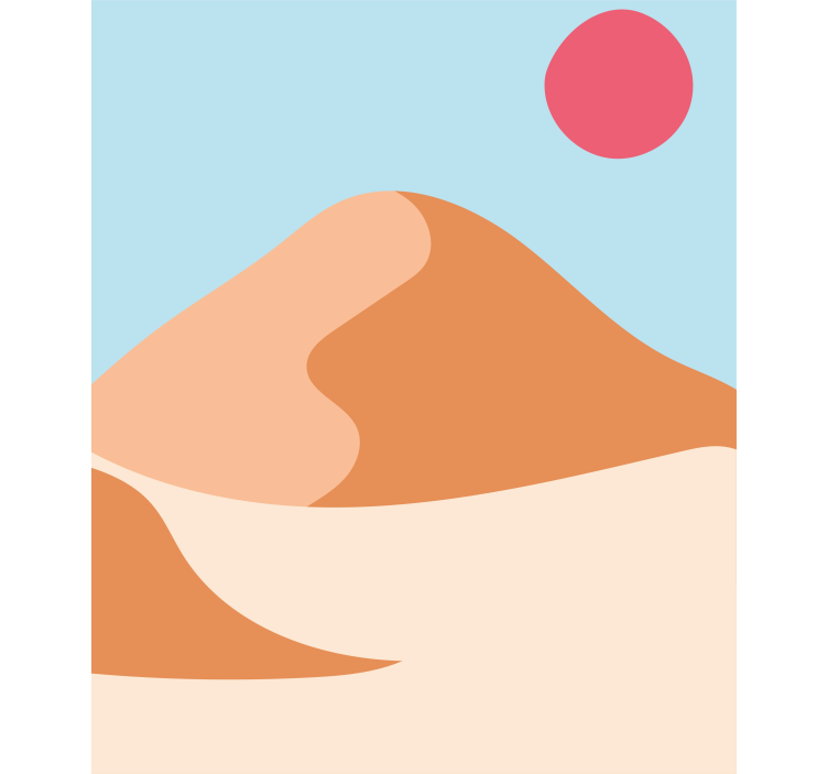 Mountain and sun abstract art Blind painting - TenStickers