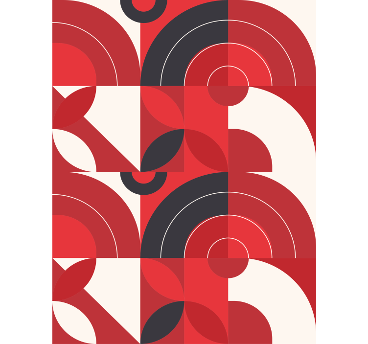 Red geometric art Blind painting - TenStickers