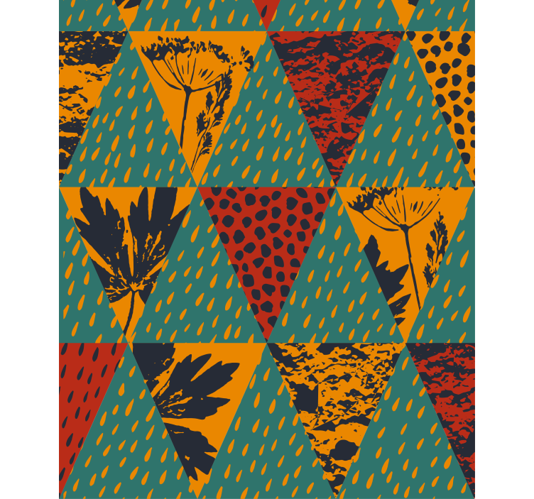 Geometric floral pattern modern roller blind - TenStickers