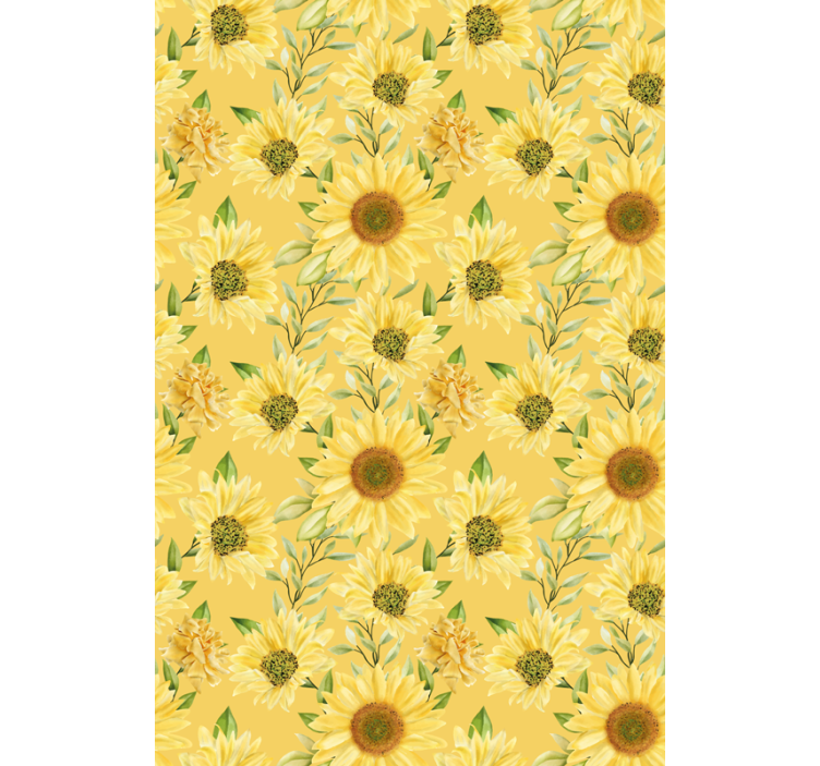 Sunflower garden pattern flowers and plants roller blind - TenStickers