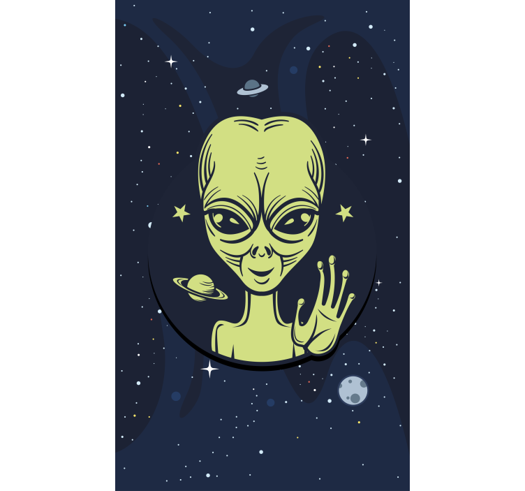 Cute alien waving original roller blind - TenStickers