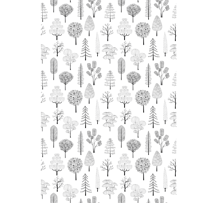 Grey minimalist trees scandinavian roller blind - TenStickers
