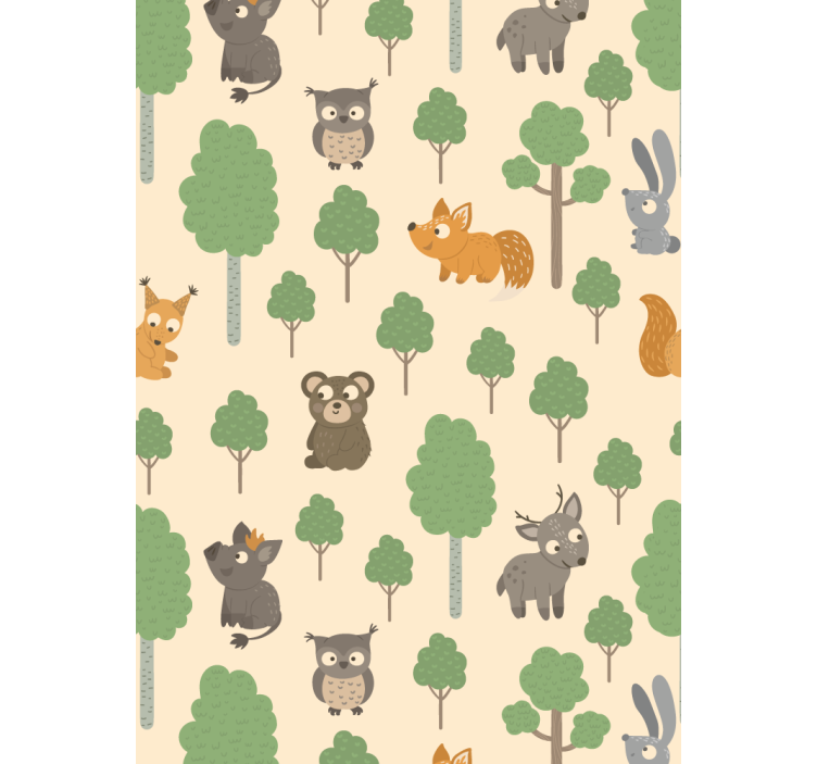 Baby forest creatures children room roller blind - TenStickers