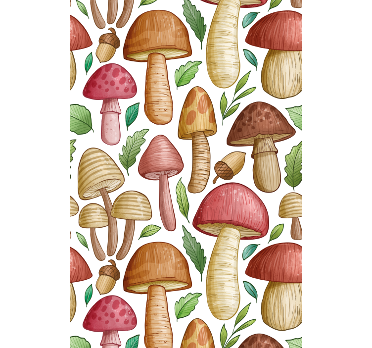 Mushroom Collection fruit and vegetable roller blind - TenStickers