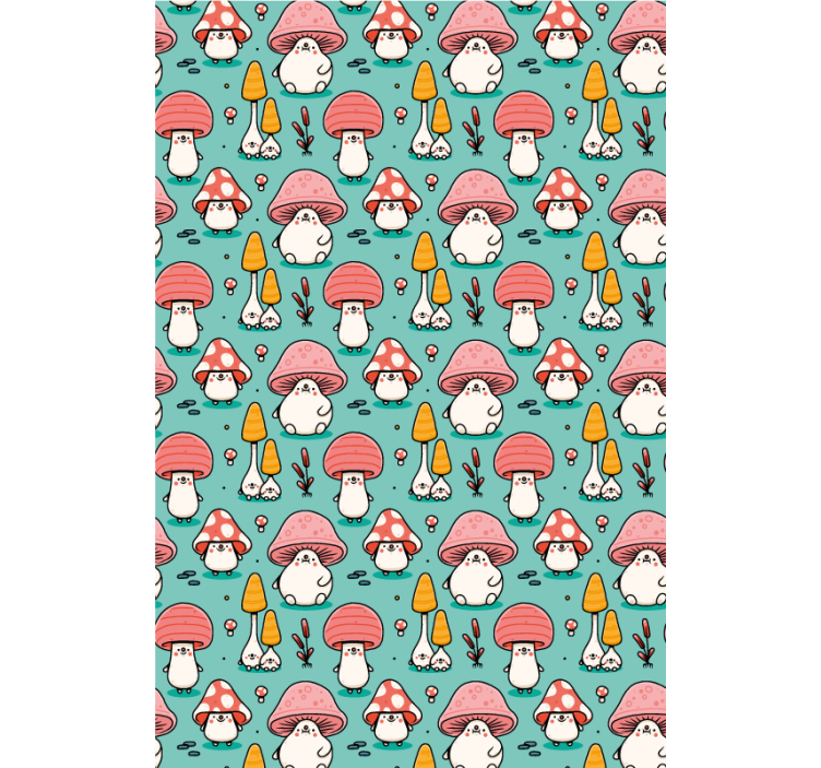 Baby mushroom characters children room roller blind - TenStickers