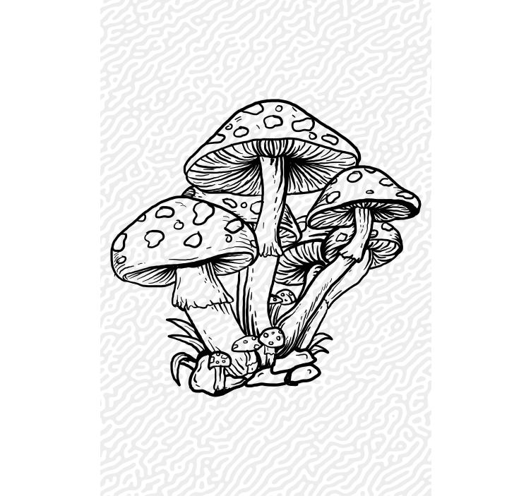 Mushroom Cluster Silhouette tree roller blind - TenStickers