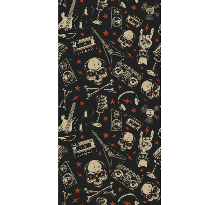Skulls and instruments original roller blind - TenStickers