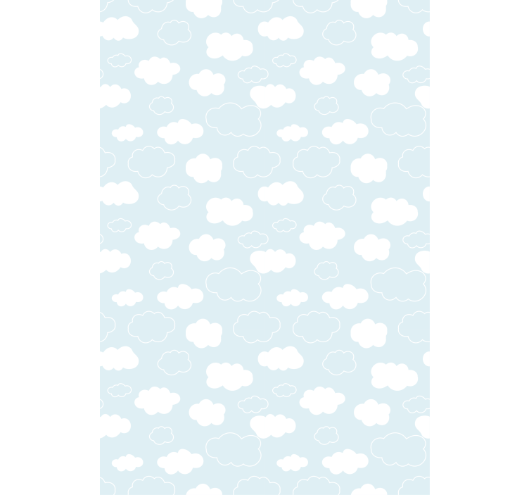 White and light blue drawing style Cloud blind - TenStickers
