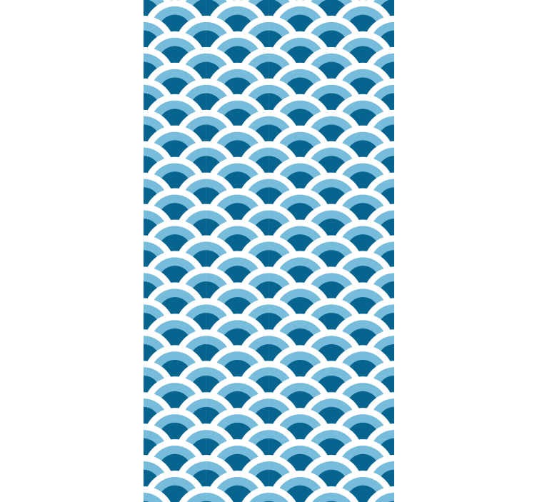 Blue Waves Pattern  roller blind - TenStickers