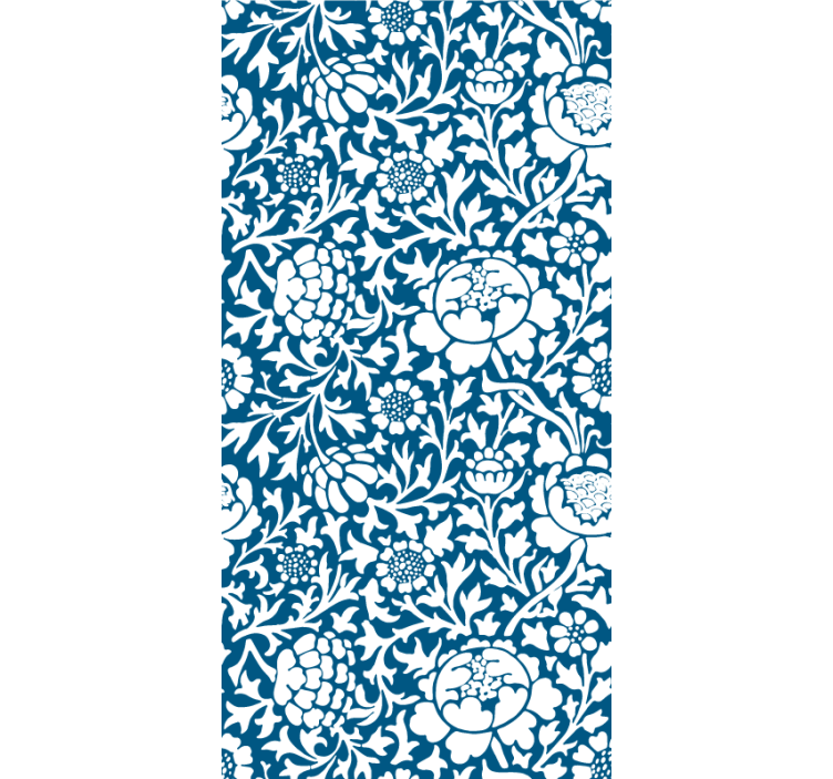 Blue vintage pattern flower roller blind - TenStickers