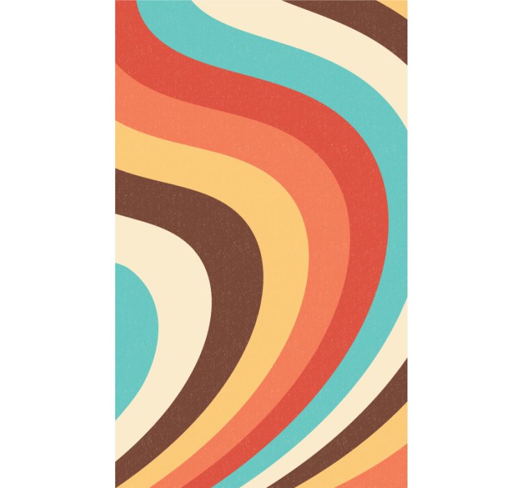 Retro roller blind with curved retro waves - TenStickers