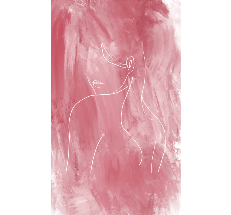 Woman over a pink painting Blind painting - TenStickers