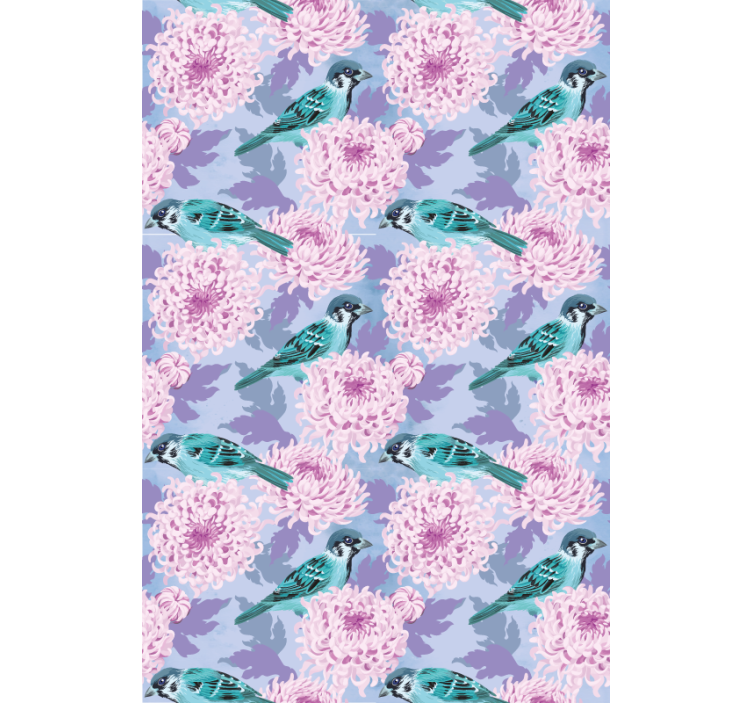 Birds Among Blooms flowers and plants roller blind - TenStickers