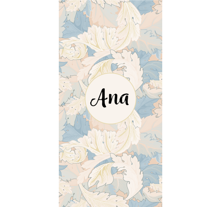 Botanical motif with name living room roller blind - TenStickers